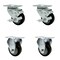 Service Caster 3.5 Inch Black Polyurethane Swivel Top Plate Caster Set with 2 Brake 2 Rigid SCC SCC-20S3514-PPUB-BLK-TLB-2-R3514-2 - alternate 3
